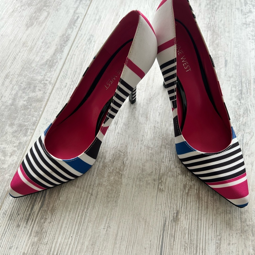 Nine West Pink and Blue Heels with Striking Design
Worn Once inside only